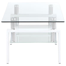 Load image into Gallery viewer, Dyer - 1-Shelf Rectangular Glass Top Coffee Table - White