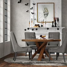 Load image into Gallery viewer, Crossings - Round Dining Table With 4 Upholstered Chairs - Brown &amp; Dark Gray