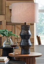 Load image into Gallery viewer, Kerbert - Distressed Black - Terracotta Table Lamp