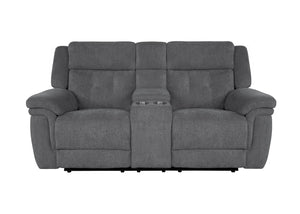 Richland - Power Console Loveseat - Bristol Gray
