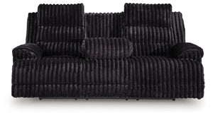 Rhine Falls - Onyx - Reclining Power Sofa With Drop Down Table