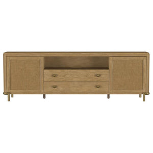 Arini - Rattan Cane 2-Door TV Stand Media Console - Sand Wash
