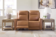 Load image into Gallery viewer, Tryanny - Butterscotch - Power Reclining Loveseat/ Adj Headrest