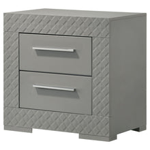 Load image into Gallery viewer, Ives - 2-Drawer Nightstand Bedside Table - Gray High Gloss