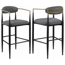 Load image into Gallery viewer, Tina - Metal Pub Height Bar Stool With Upholstered Back And Seat (Set of 2)