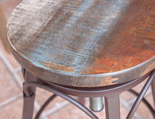 Load image into Gallery viewer, Antique - Stool With Iron Base - Multicolor