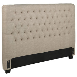 Chloe - Upholstered Queen Panel Headboard - Oatmeal