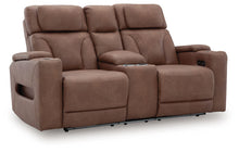 Load image into Gallery viewer, Clean-Slate - Caramel - Power Reclining Loveseat With Console / Adj Headrest