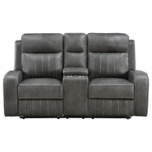 Load image into Gallery viewer, Raelynn - Upholstered Track Arm Motion Loveseat - Gray