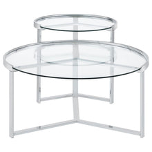 Load image into Gallery viewer, Delia - 2 Piece Round Glass Top Nesting Coffee Table