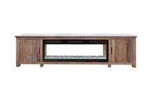 Load image into Gallery viewer, Natural Parota - Electric Fireplace - Brown Cappuccino