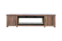 Load image into Gallery viewer, Natural Parota - 93&quot; Electric Fireplace - Dark Brown