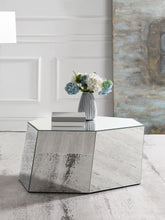 Load image into Gallery viewer, Capella - Mirrored Abstract Geometric Coffee Table - Silver