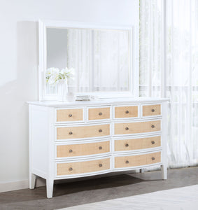 Bexhill - 10-Drawer Dresser And Mirror - White