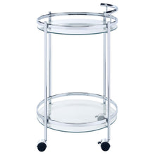 Load image into Gallery viewer, Chrissy - Round Glass Shelf Metal Bar Cart