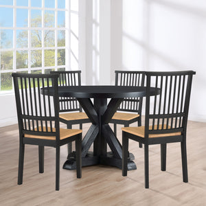 Molly - 48" Table With 4 Magnolia Chairs - Black