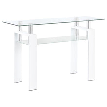 Load image into Gallery viewer, Dyer - Rectangular Glass Top Entryway Sofa Console Table - White