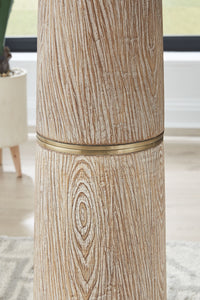 Gasparleigh - Brown / Gold Finish - Poly Floor Lamp
