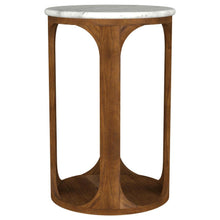 Load image into Gallery viewer, Berkeley - Round Marble Top Side Table - White And Brown