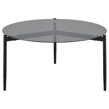 Load image into Gallery viewer, Rosalie - Round Smoked Glass Top Coffee Table - Sandy Black