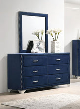 Load image into Gallery viewer, Melody - 6-Drawer Upholstered Dresser With Mirror