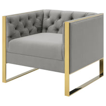 Load image into Gallery viewer, Eastbrook - Velvet Upholstered Tufted Accent Chair - Gray