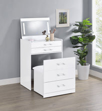 Load image into Gallery viewer, Danbury - 3-Drawer Makeup Vanity &amp; Stool Set