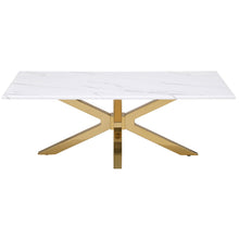 Load image into Gallery viewer, Visalia - Faux Marble Top Stainless Steel Coffee Table - Gold