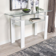 Load image into Gallery viewer, Dyer - Rectangular Glass Top Entryway Sofa Console Table - White