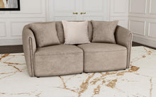 Load image into Gallery viewer, Townsend - Chenille Upholstered Rolled Arm Loveseat - Latte