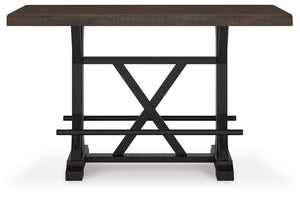 Valebeck - Rect Dining Room Counter Table With Wine Rack
