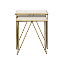 Load image into Gallery viewer, Bette - 2 Piece Marble Top Nesting Table Set - White And Gold