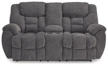 Load image into Gallery viewer, Foreside - Charcoal - Dbl Reclining Loveseat with Console