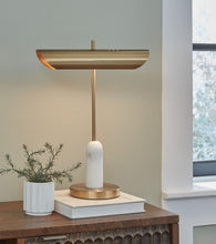 Load image into Gallery viewer, Rowleigh - Gold Finish / White - Marble Desk Lamp