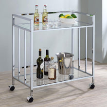 Load image into Gallery viewer, Cara - 2-tier Rectangular Glass Shelf Metal Bar Cart