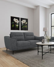 Load image into Gallery viewer, Nolan - Upholstered Sloped Track Arm Loveseat - Charcoal