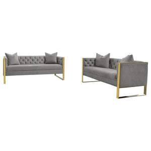 Eastbrook - Velvet Upholstered Tufted Sofa Set