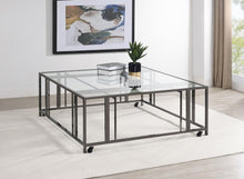 Load image into Gallery viewer, Adri - Square Glass Top Coffee Table With Casters