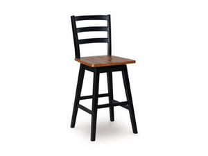 Wildenauer - Brown / Black - Tall Swivel Barstool (Set of 2)