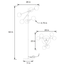 Load image into Gallery viewer, Exline - Molecular Smoked Orb Metal Floor Lamp - Gold