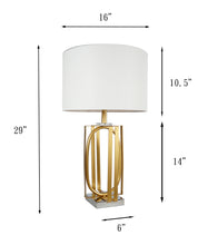 Load image into Gallery viewer, Table Lamp - Gold &amp; White