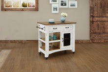 Load image into Gallery viewer, Pueblo White - Kitchen Island With 1 Drawer / 1 Mesh Door - Antiqued White / Brown