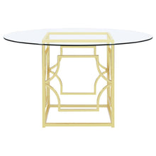 Load image into Gallery viewer, Starlight - Round Glass Top Metal Dining Table