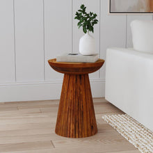 Load image into Gallery viewer, Aureo - Round Solid Wood Accent Side Table - Wild Honey