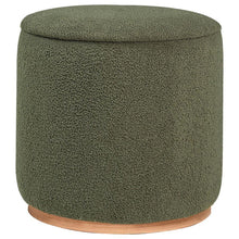 Load image into Gallery viewer, Zena - Faux Sheepskin Upholstered Round Ottoman