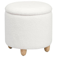 Load image into Gallery viewer, Valia - Faux Sheepskin Upholstered Round Storage Ottoman