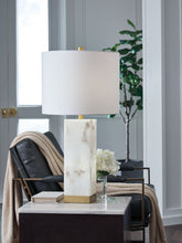 Load image into Gallery viewer, Linderfield - White / Gold Finish - Alabaster Table Lamp