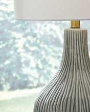 Load image into Gallery viewer, Judlen - Gray / Gold Finish - Ceramic Table Lamp