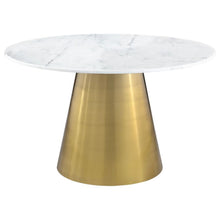 Load image into Gallery viewer, Ambrose - Round Marble Top Dining Table - Brushed Gold
