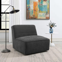 Load image into Gallery viewer, Cobie - Upholstered Armless Swivel Chair - Dark Charcoal